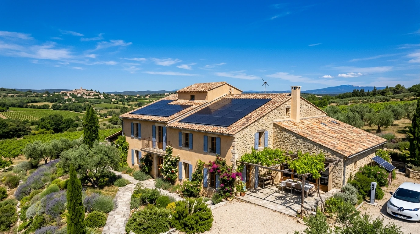 Panneaux solaires maison provence